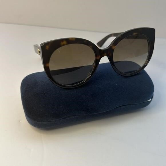New Authentic GUCCI  Acetate Cat Eye Sunglasses GG0325S Tortoise - Picture 6 of 12